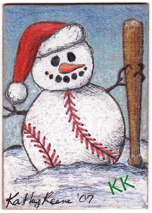 Baseball Snowman – Im ready for Spring!