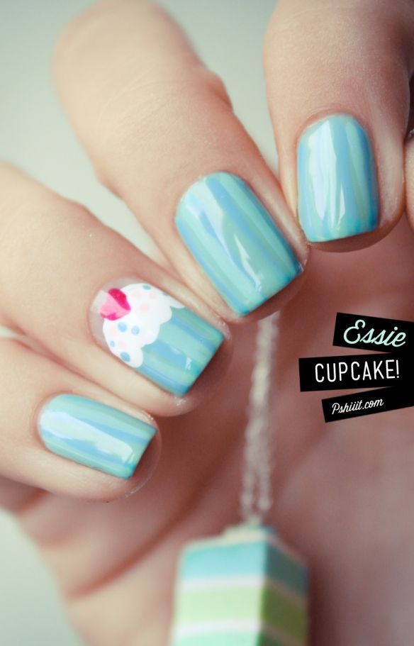 Cupcake Mani — fyi: tutorial is in french, but I think the pictures and gif kin