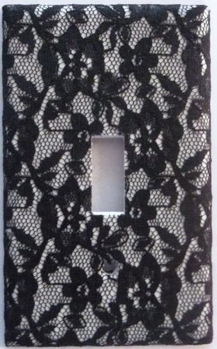 Floral Black Lace Light Switch Outlet Plate Cover Sexy Bedroom Flower Wall Decor