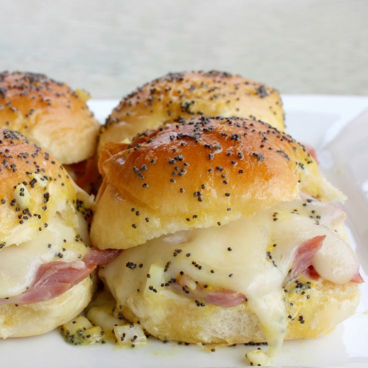 Ham and Cheese Sliders. These are SO SO SO GOOD. Seriously, you guys. My mom has