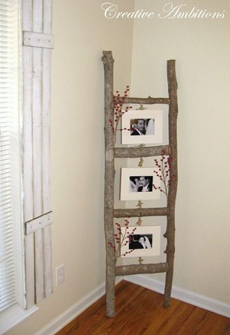homemade ladder display  – I love this.  I can also SO see this in my sister-in-