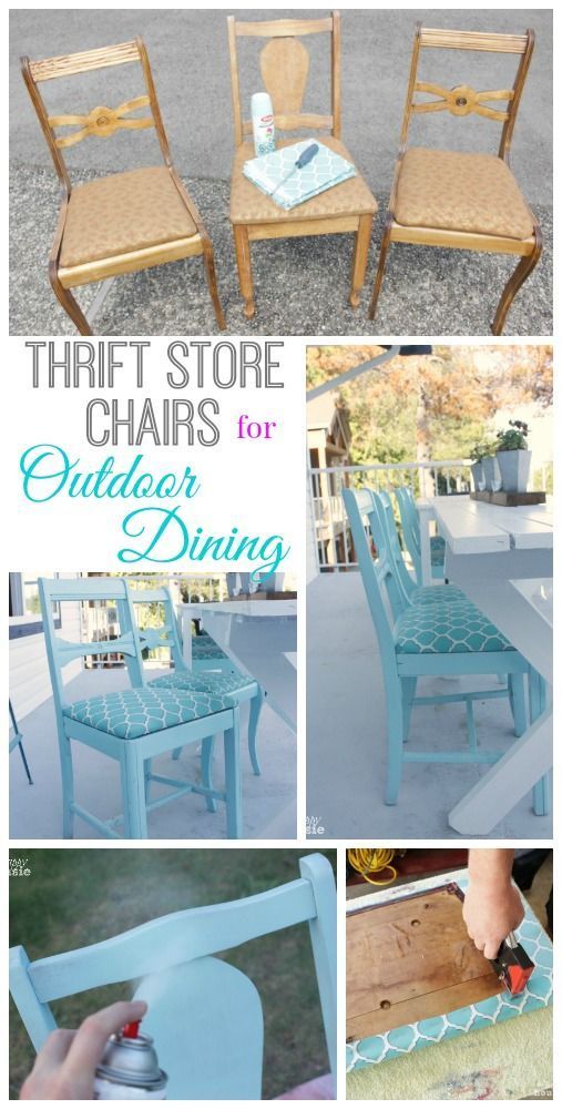 How to turn thrift store upholstered chairs into seating for your outdoor dining