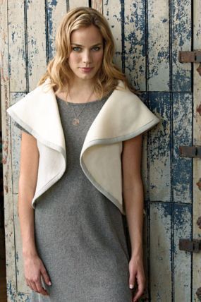 One circle of fabric makes a vest that highlights both sides of a special fabric