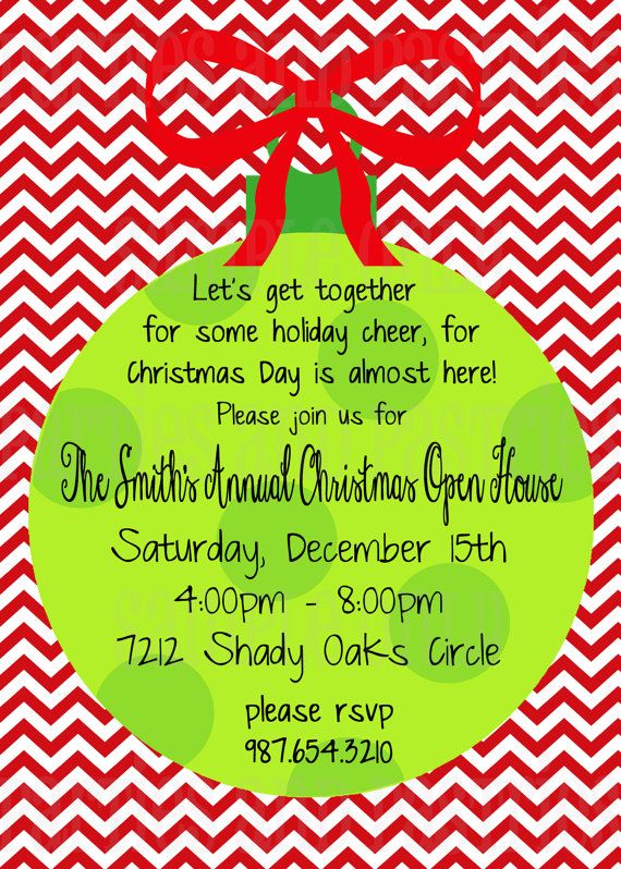 Open House or Christmas Party Invitation by PartiesandPastries, $10.00