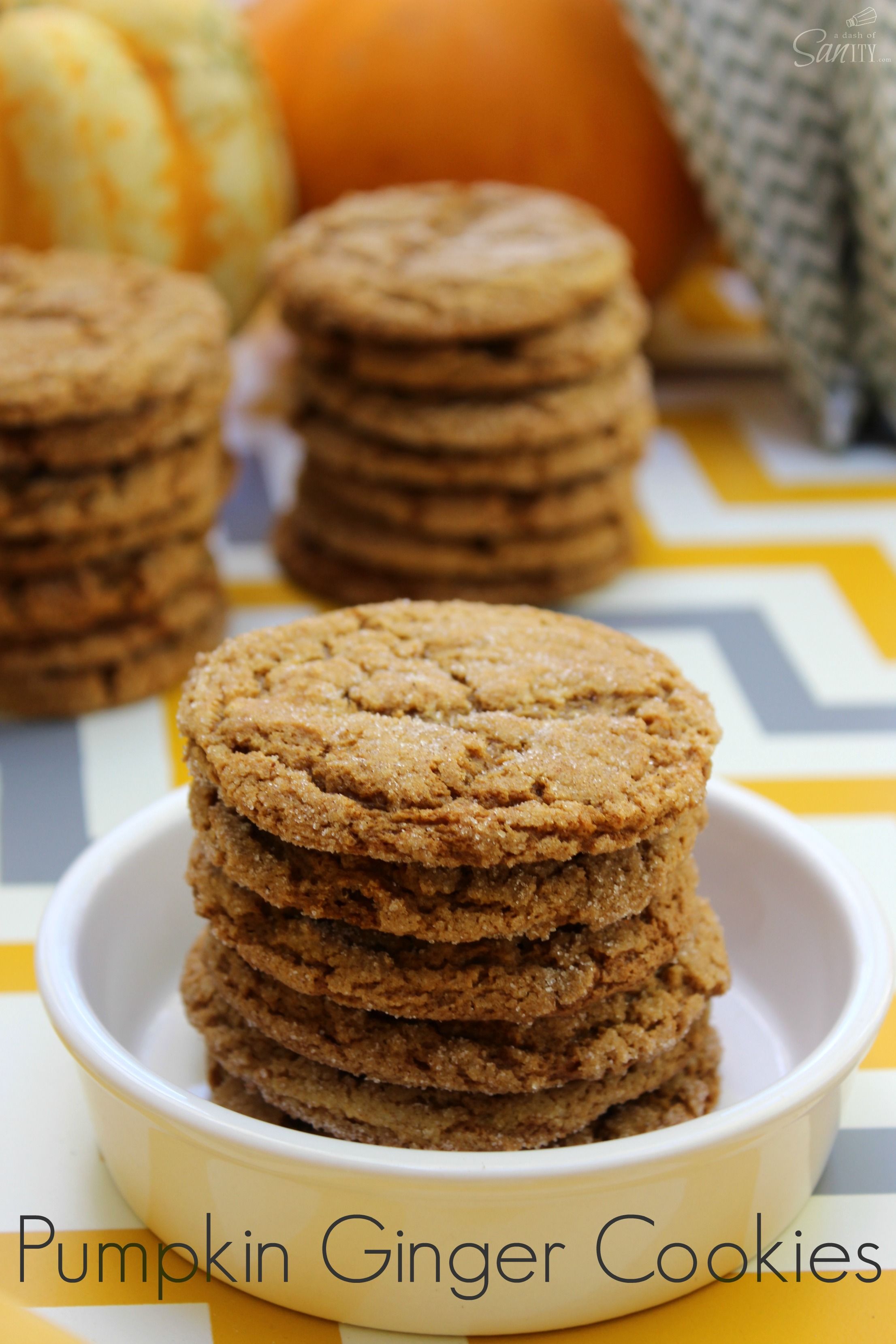 Pumpkin Ginger Cookies – Made with ginger, molasses, spices & fresh pumpkin thes