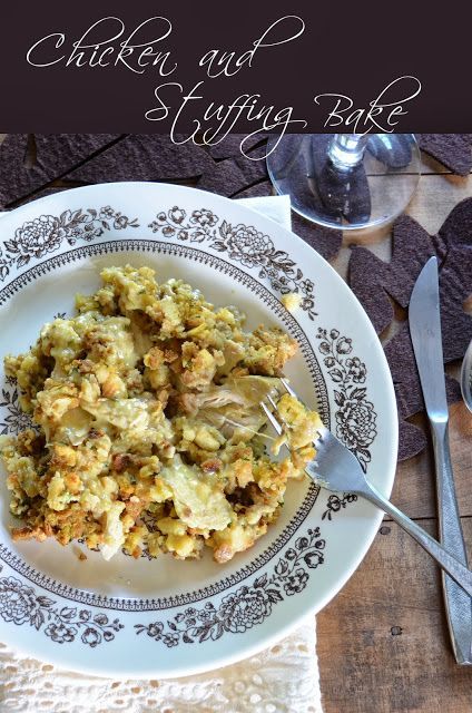 Recipe for Chicken and Stuffing Bake….great use of leftover chicken or turkey!