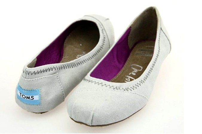 Toms Womens Dancing Flat Shoes Grey