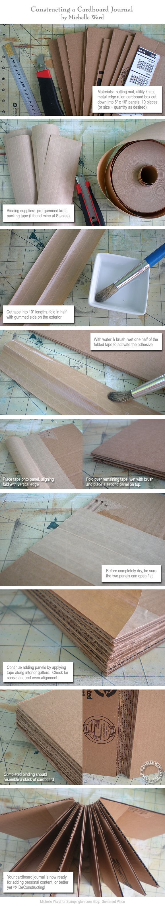 Upcycled Cardboard Journal with Guest Artist Michelle Ward.  Making Workbooks wi