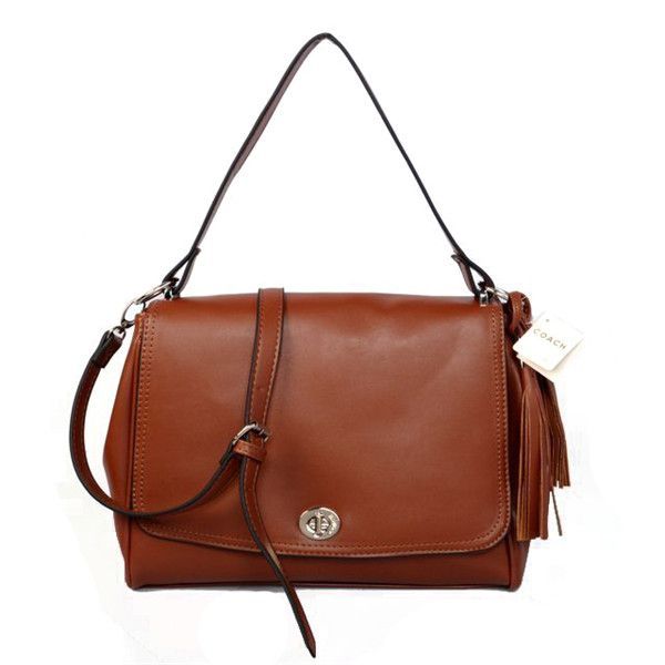 Coach Turnlock Medium Brown Shoulder Bags AYS With You Makes You More Attractive