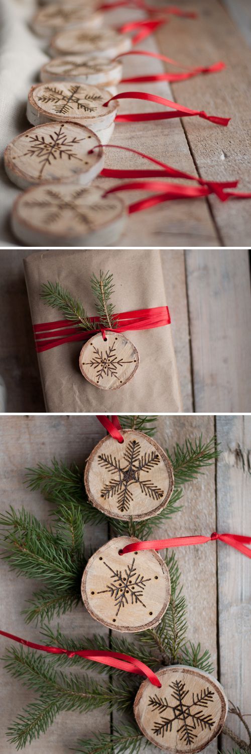 DIY: Etched Snowflake Ornaments in Birch. So easy!   |   Design Mom
