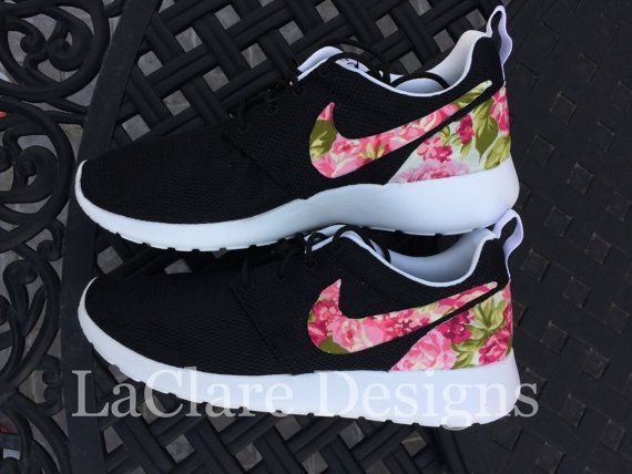 Floral Nike Roshe Run Black by LaClareDesigns by Bridgette Cobena on Etsy, $145.