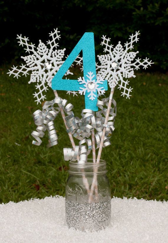 Frozen Party Centerpiece Snowflake Wands Table Decoration