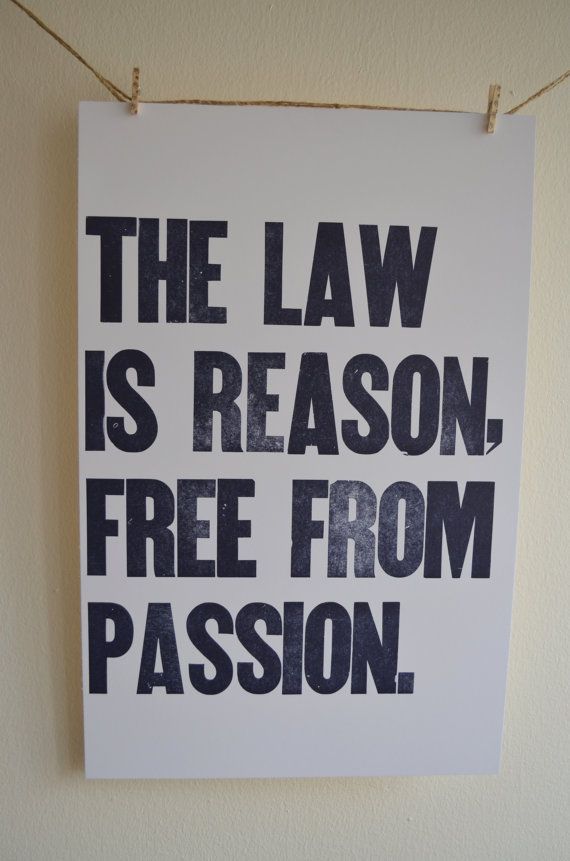 Letterpress Poster Law Aristotle by LetterandthePress on Etsy