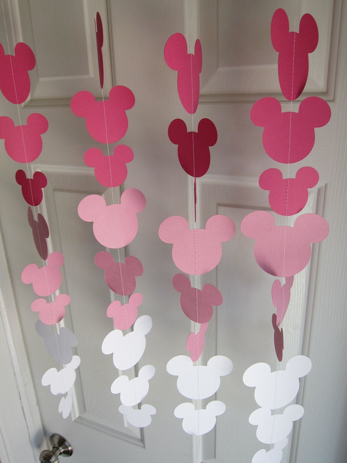 Pink Mouse Style Garland Strand, Birthday Party Decorations, Mickey Mouse Themed