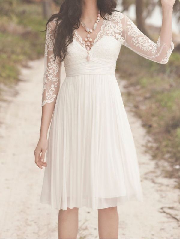 Vintage Pleated Bridal Dress with D
