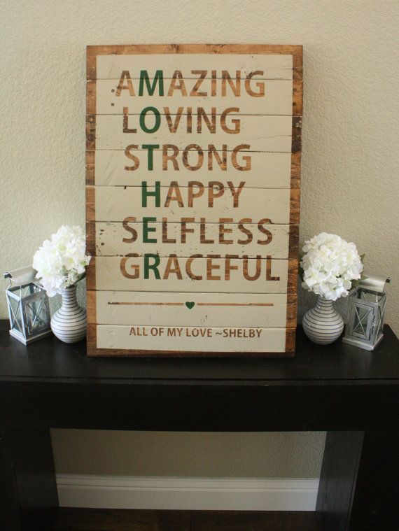 Reclaimed Wood Mother Sign by WTGDe
