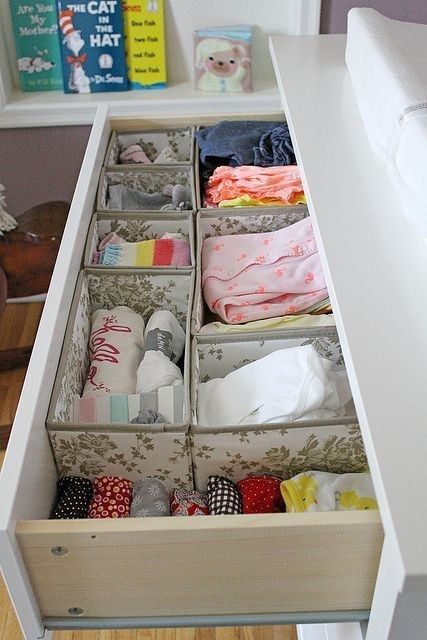 Use Skubb boxes to organize baby cl