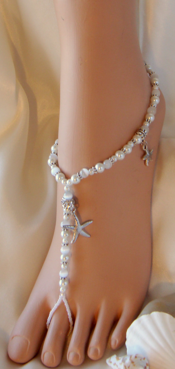 Tropical Beach Barefoot Sandals made for the Barefoot Bride and