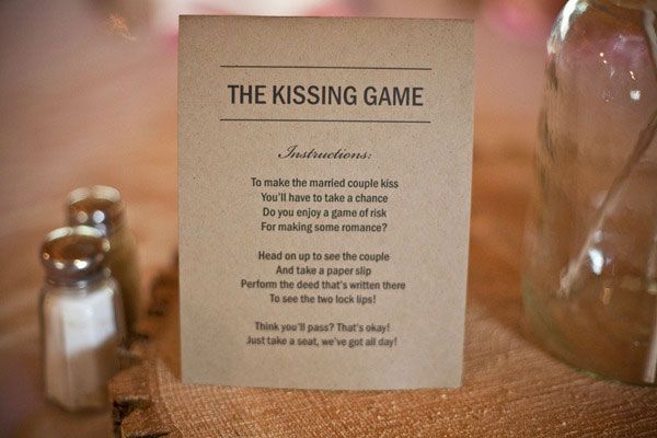 Group Games: The Kissing Game – OMG!!! SOOO CUTE!!! And it will hopefully stop people from clinking glasses through the