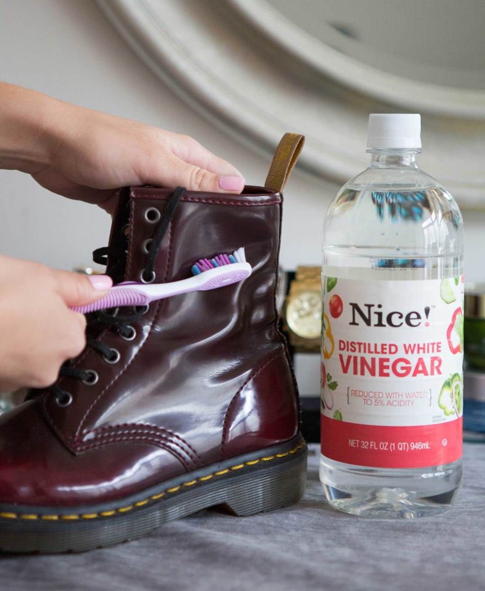 Its almost boot season! Scrub off water stains on leather boots with a soft toothbrush and