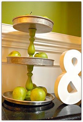 pie tins and candlesticks-
