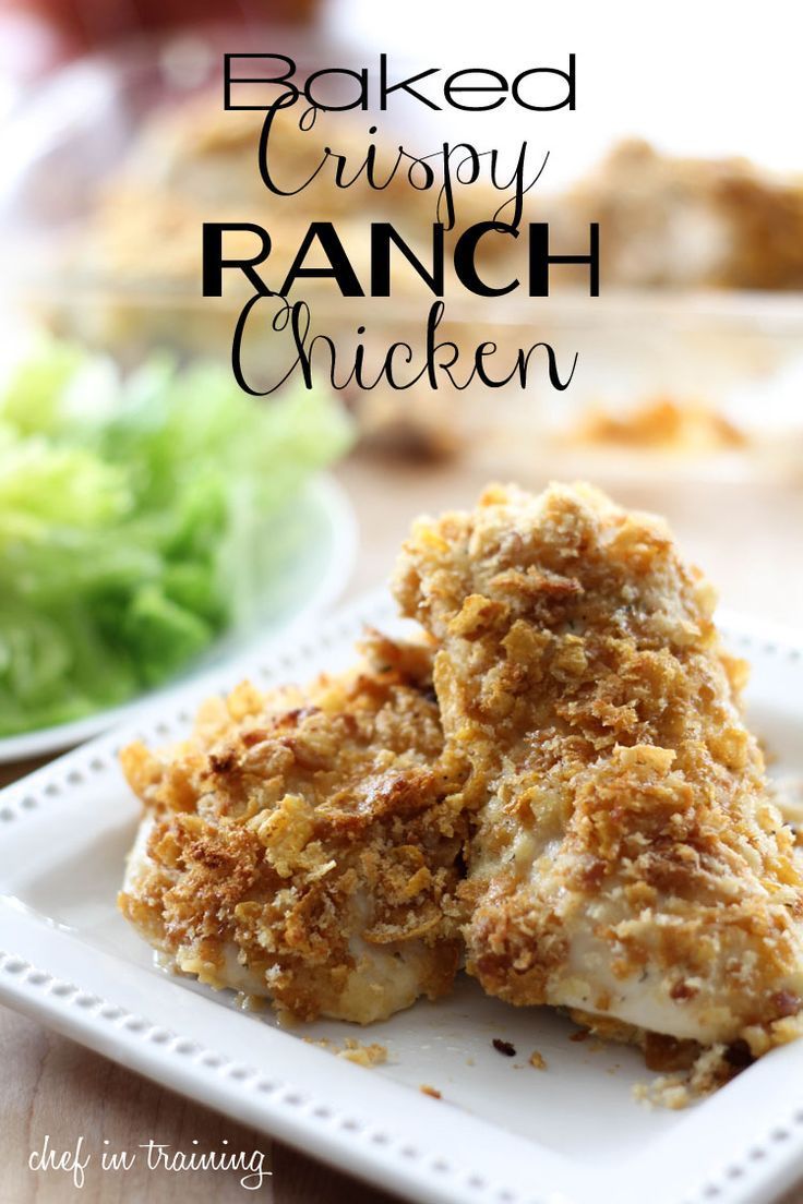 Baked Crispy Ranch Chicken!… only FOUR ingredients! This is perfect for those days you dont want to be in the kitchen forever! Family