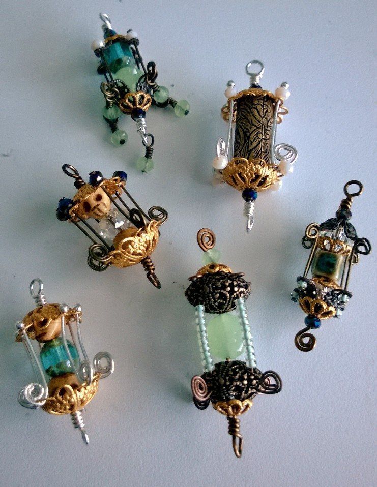 Bead Lanterns created by Renee Webb Allen.  Small Stuff Design. Would be great to light the fairys