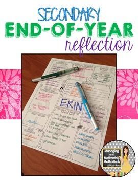 End of the Year Reflection Activity for secondary students! Because middle and high school students need to reflect and synthesize, too!