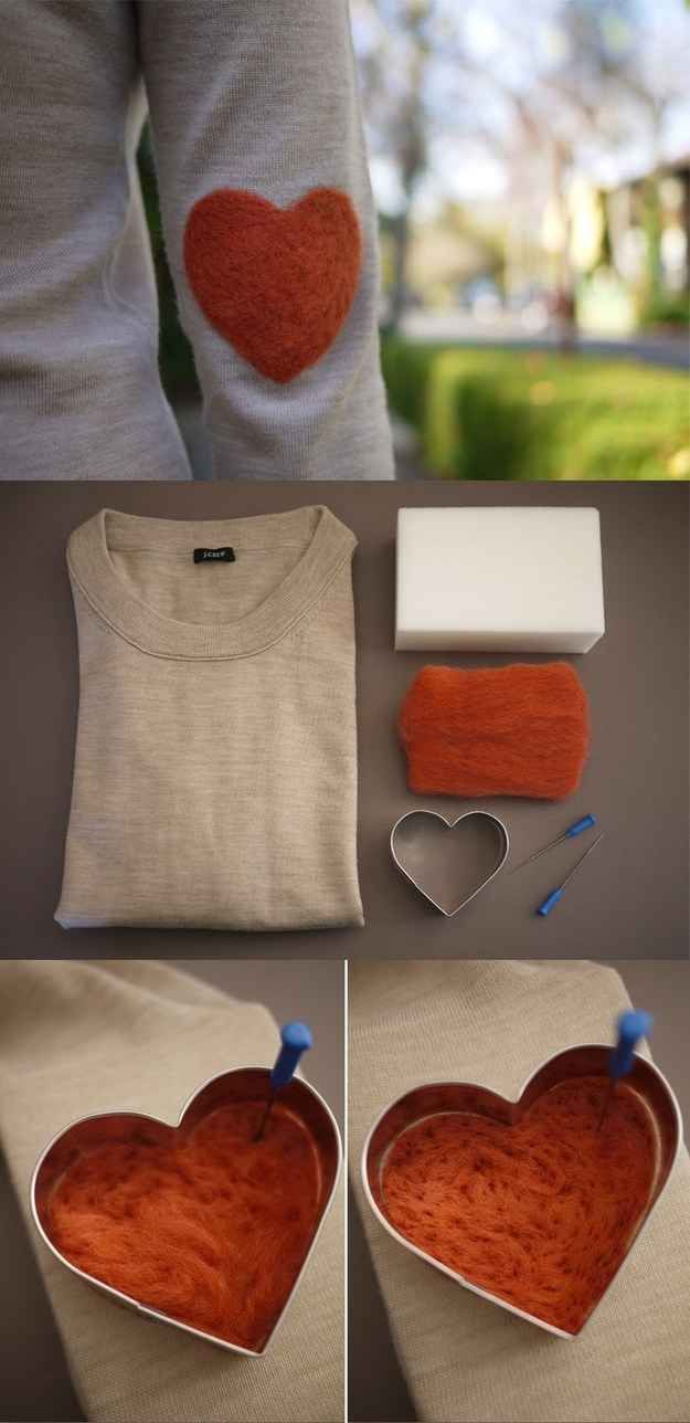Felted elbow sweater| 34 Fall Fashion DIYs That Are Incredibly