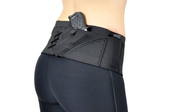 Hip Hugger Classic Gun Holster for Womens Concealed Carry; Black with Black Accents on Etsy,