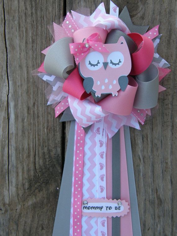 owl baby showerowl corsage