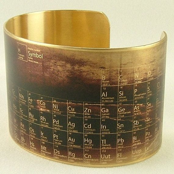 Periodic Table of Elements – Steampunk Style Brass Cuff Bracelet – Chemistry Jewelry on Etsy,