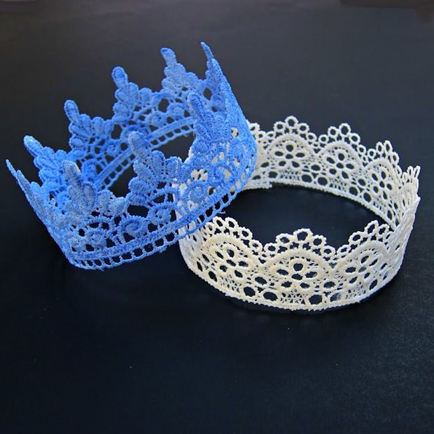 Princess party – How-To: Lace Crowns  Decorations, centerpieces, totally girlie