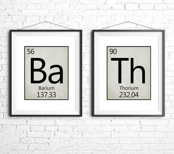 Set of 2 – INSTANT DOWNLOAD 8X10″ Printable Digital Art Files – Periodic Table “Bath” on Etsy, CA$8.49
