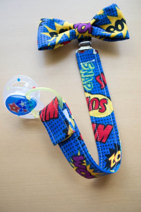 Superhero Pacifier Clip Uni