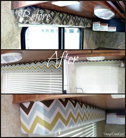 Vintage Dutch Girl: Travel Trailer Makeover, Part 5: Recovering Window Cornice