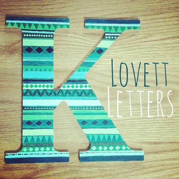 Aztec Hand Painted Letter by LovettLetters on Etsy, #handpainted