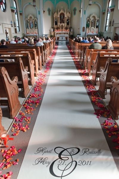 Carolyn, We dont know how the pews look because the church is being remodeled, so if we cant hang flowers or anything on them, something like this is beautiful too, and