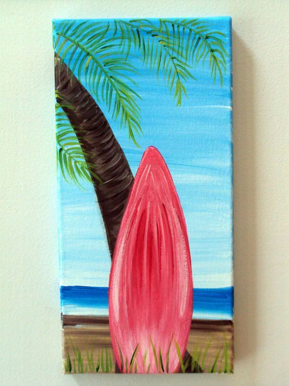 easy cowboy canvas painting | 7×14 surfboard canvas by JessStanford on Etsy