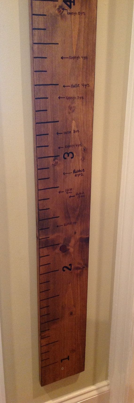 Giant Ruler. Family Growth Chart. Childrens Growth Chart. Childrens Measuring Chart. Rustic Home Decor. Wall Hanging.
