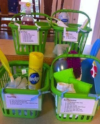 Kids Chore Baskets. Think I