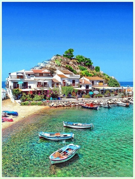 Samos, a Greek island in the eastern Aegean Sea.