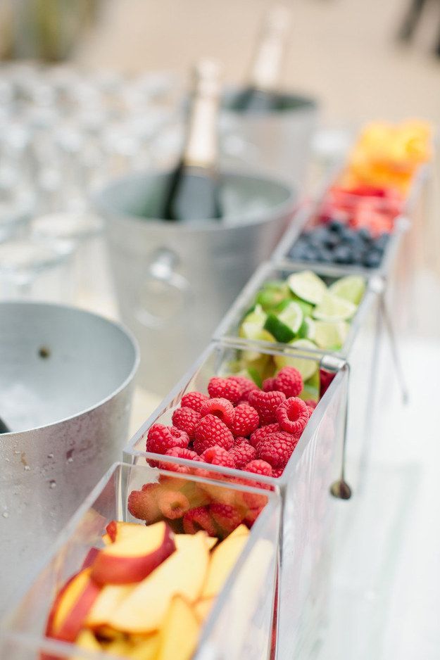 Set up a garnish bar for drinks | 35 Incredibly Creative Ways To Add Color To Your Wedding