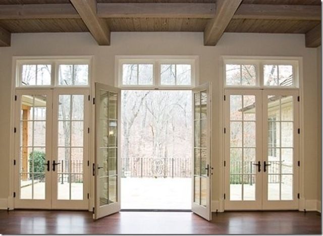 triple french door with transom windows