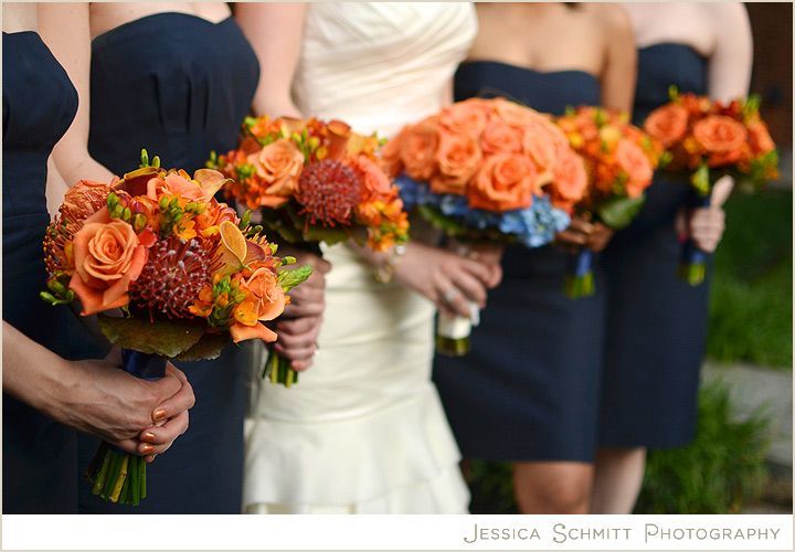 Wedding Bouquets with Orange Protea!
