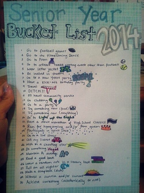 (48) senior year bucket list | Good ideas