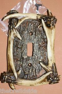 Deer Hunting Decor | … DEER ANTLER,SWITCH PLATE COVER, MAN CAVE, HUNTING DECOR, COUNTRY DECOR