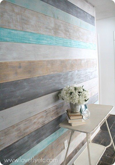 DIY Plank Wall Paint Tutorial. Id love to do this in the dining room.