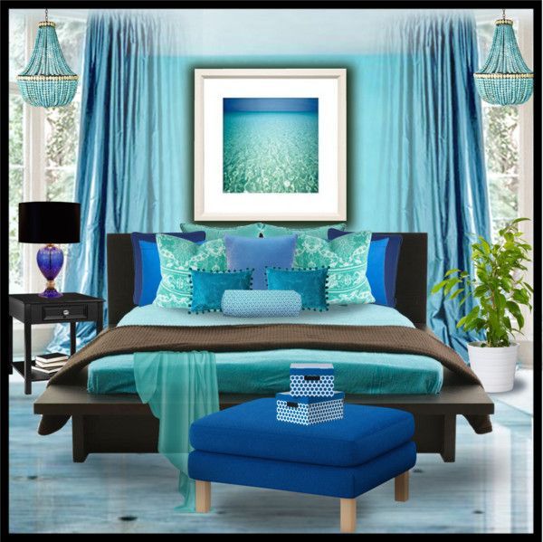 Egyptian Blue..Aqua..Turquoise & Brown Bedroom