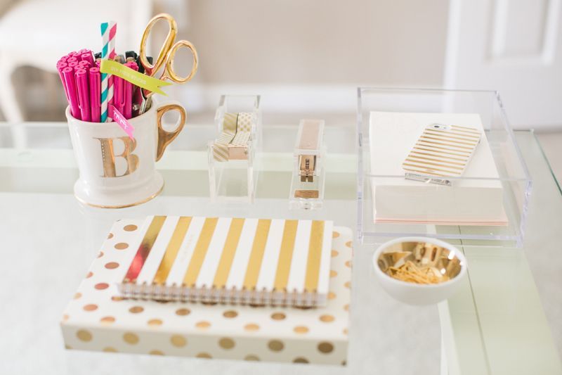 gold desk accessories as seen on @Best Friends For Frosting | b is for bonnie design studio | Courtney Dox Photography